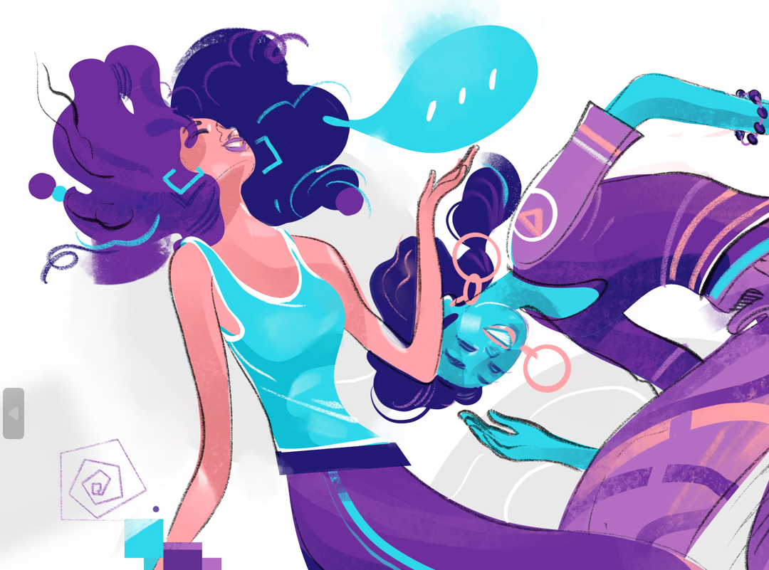 In Good Company — illustration by Hurca! shown in a sample editorial layout