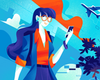 Connected, at Ease — illustration by Hurca! shown in a sample editorial layout