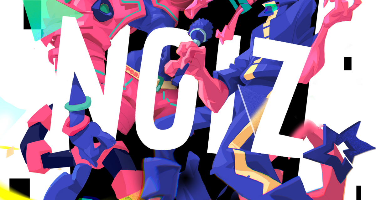 Make Some Noiz — illustration by Hurca! shown in a sample editorial layout