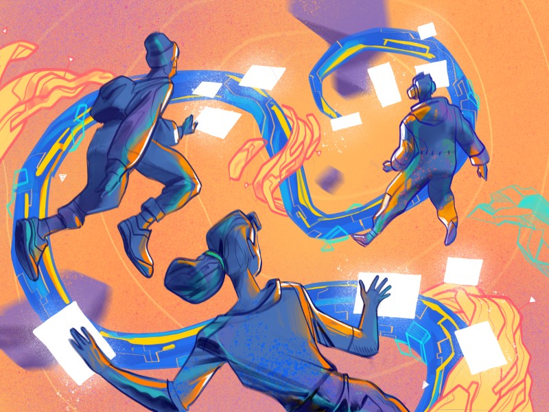 Information in Motion digital illustration